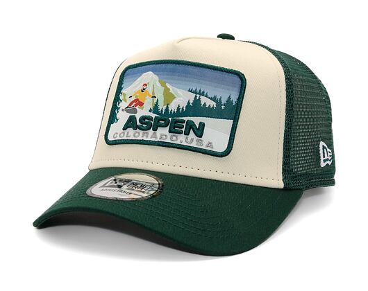 Kšiltovka New Era - 9FORTY A-Frame Trucker Ski Patch - Green / Off White