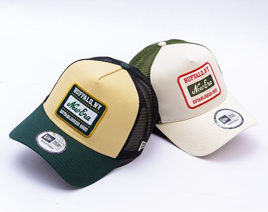 Kšiltovka New Era - Patch Canvas 9FORTY Trucker - Vegas Gold / Dark Green