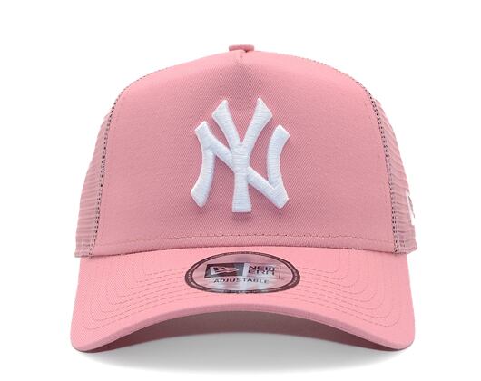 Kšiltovka New Era - MLB Essential 9FORTY Trucker - NY Yankees - Pink / White