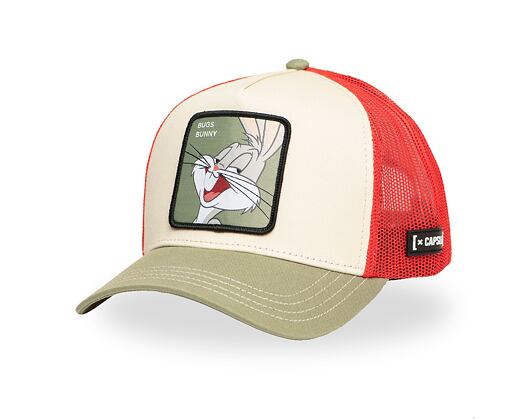 Kšiltovka Capslab - Trucker Looney Tunes - Bugs Bunny - Cream / Red