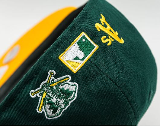 Kšiltovka New Era 59FIFTY MLB Team Color Split Oakland Athletics - Dark Green