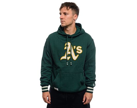 Mikina New Era - Rib Infill Oversized Hoody - Oakland Athletics - Dark Green / Cream