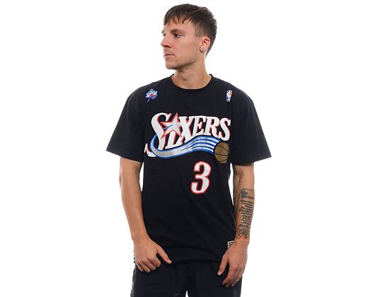 Triko Mitchell & Ness Name & Number tee Philadelphia 76Ers Allen Iverson Black