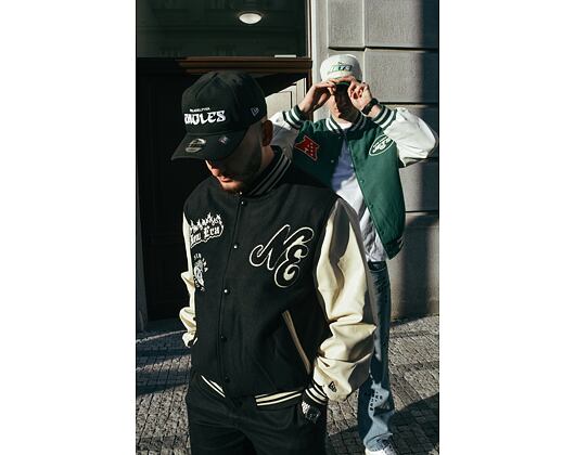 Bunda New Era - Patch Varsity - Black / Stone