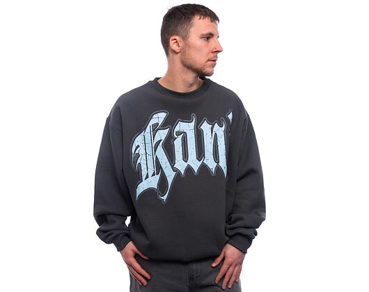 Mikina Karl Kani Kani Inside Out Crew dark grey/ light blue