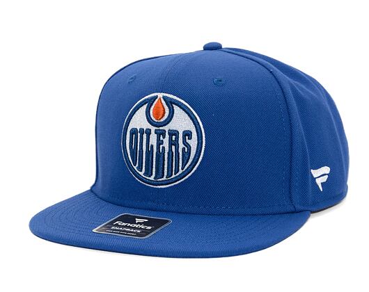 Kšiltovka Fanatics - Edmonton Oilers - A/CAP Str Mid Crn Adj Sqv Sbk - Blue Cobalt