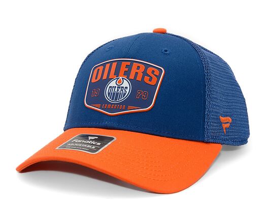 Kšiltovka Fanatics - Edmonton Oilers - A/CAP Structured Adjustable Meshback - Blue Cobalt/Dark Orang