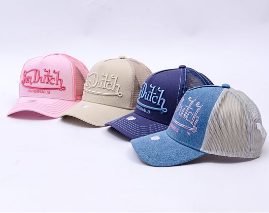 Kšiltovka Von Dutch - Trucker Fargo - Caps - Cot Twill Denim - Blue/ Pink