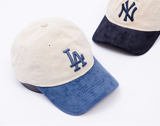 Kšiltovka New Era - MLB Distressed 9TWENTY - LA Dodgers - Cream / Dark Royal