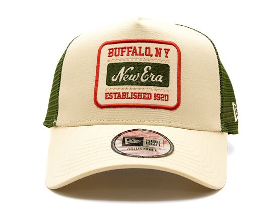 Kšiltovka New Era - Patch 9FORTY Trucker - Cream / New Olive