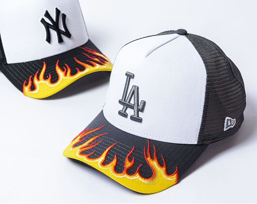 Kšiltovka New Era - 9FORTY Trucker Flame - LA Dodgers - Grey