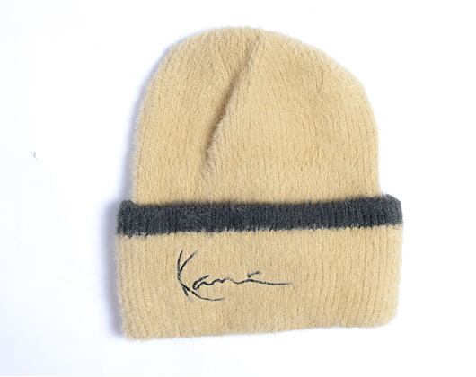 Kulich Karl Kani Signature Fluffy Beanie sand/black