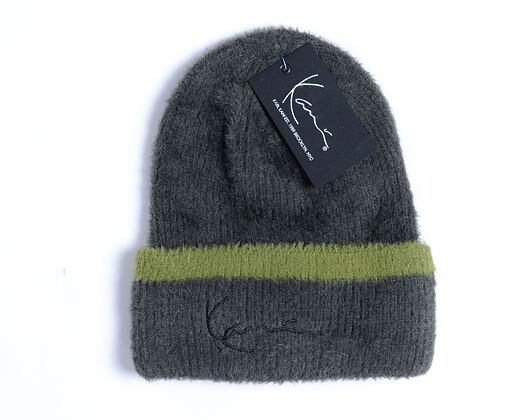 Kulich Karl Kani Signature Fluffy Beanie black/olive