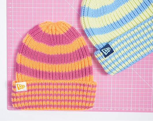 Kulich New Era - Medium Knit Stripe Beanie - Orange / Pink