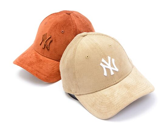 Kšiltovka New Era - 9FORTY MLB Cord - NY Yankees - Beige / White