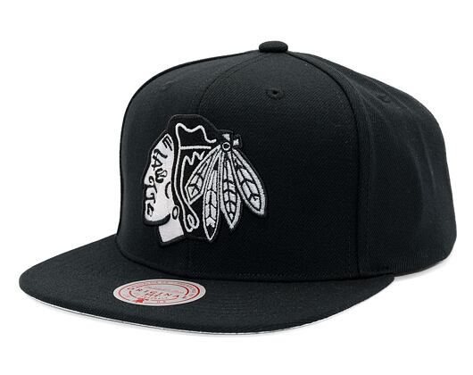 Kšiltovka Mitchell & Ness - Evergreen Black White Snapback - Chicago Blackhawks - Black