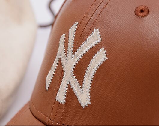 Kšiltovka New Era - 9FORTY MLB Leather - NY Yankees - Brown / White