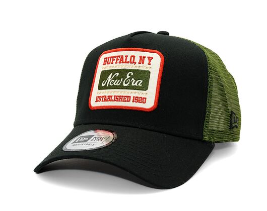 Kšiltovka New Era - Patch 9FORTY Trucker - Black / New Olive