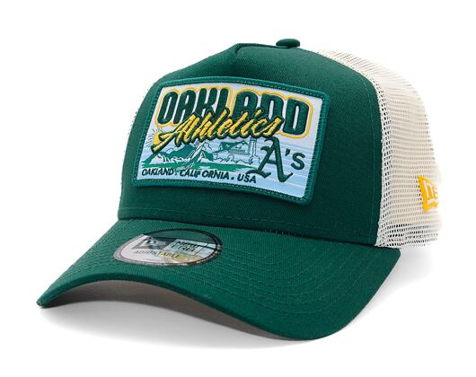 Kšiltovka New Era - MLB Patch 9FORTY Trucker - Oakland Athletics - Dark Green