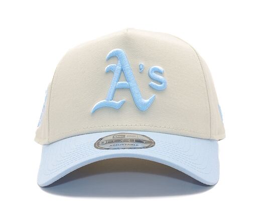 Kšiltovka New Era - MLB Cream & Patch 9FORTY A-Frame - Oakland Athletics - Cream / Pastel Blue