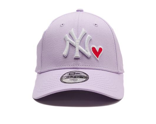 Dětská Kšiltovka New Era - MLB Heart 9FORTY - NY Yankees - Lila / White