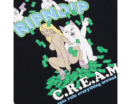 Triko Rip N Dip - Club Cream Tee - Black