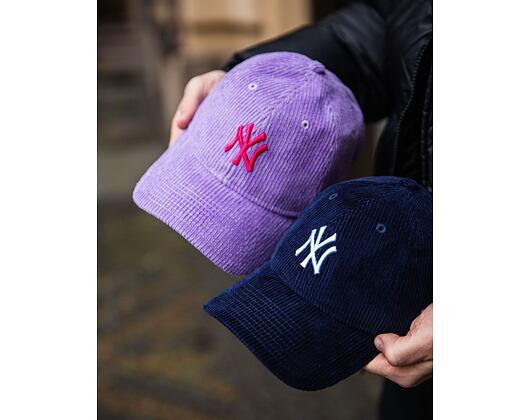 Dámská Kšiltovka New Era - MLB Cord 9TWENTY - NY Yankees - Purple / Energy Red