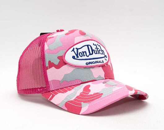 Kšiltovka Von Dutch Boston Trucker Poly Camo Plum/Pink