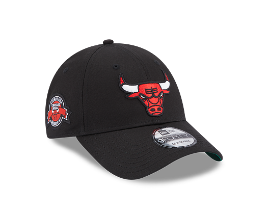 Kšiltovka New Era 9FORTY NBA Team Side Patch Chicago Bulls Black / Front Door Red