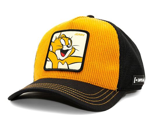 Kšiltovka Capslab Tom and Jerry Trucker - Victorious Corduroy Jerry - Yellow / Black