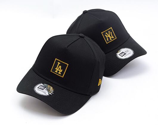 Kšiltovka New Era - 9FORTY A-Frame MLB Metallic Patch - LA Dodgers - Black / Gold