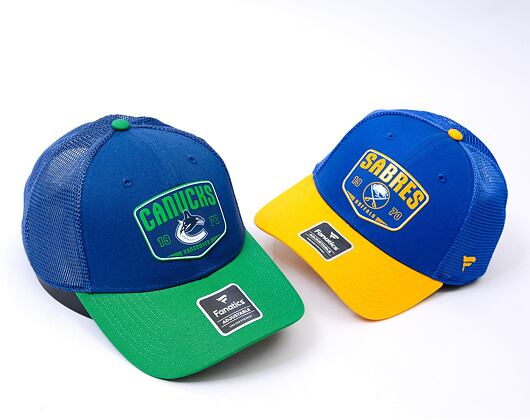 Kšiltovka Fanatics - Vancouver Canucks - A/CAP Structured Adjustable Meshback - Blue Cobalt/Kelly Gr