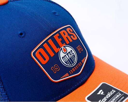 Kšiltovka Fanatics - Edmonton Oilers - A/CAP Structured Adjustable Meshback - Blue Cobalt/Dark Orang