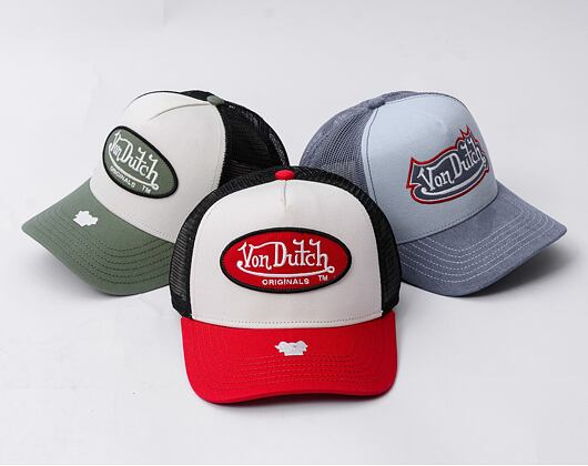 Kšiltovka Von Dutch - Trucker Boston - Cotton Twill White / Red