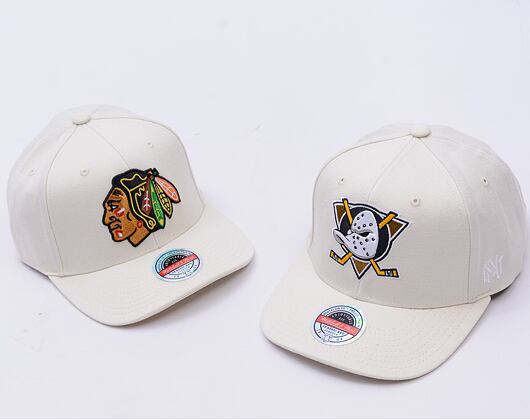 Kšiltovka Mitchell & Ness - NHL Anaheim Ducks - Classic Red - khaki