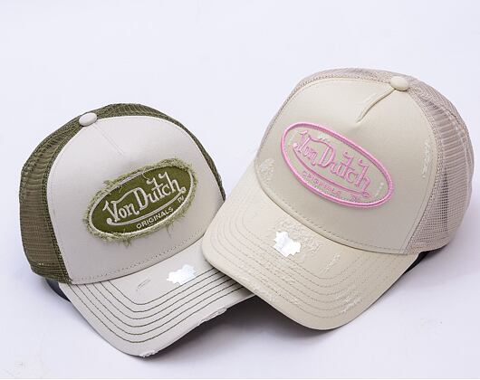 Kšiltovka Von Dutch - Trucker Kiruna - Caps - Cot Twill - Cream/ Pink