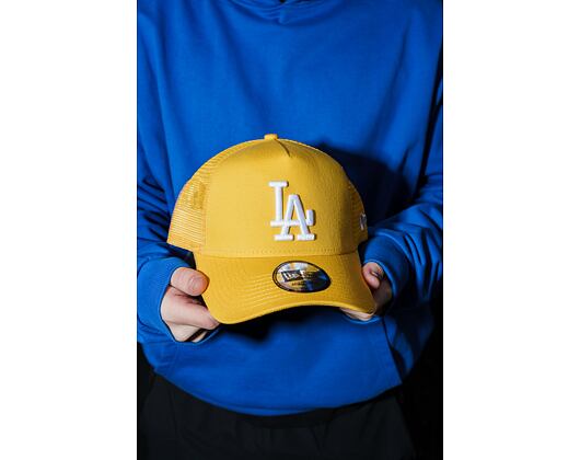 Kšiltovka New Era - MLB Essential 9FORTY Trucker - LA Dodgers - Grilled Yellow / Blue