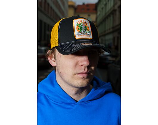 Kšiltovka New Era - Summer Patch 9FORTY Trucker - Black / Grilled Yellow