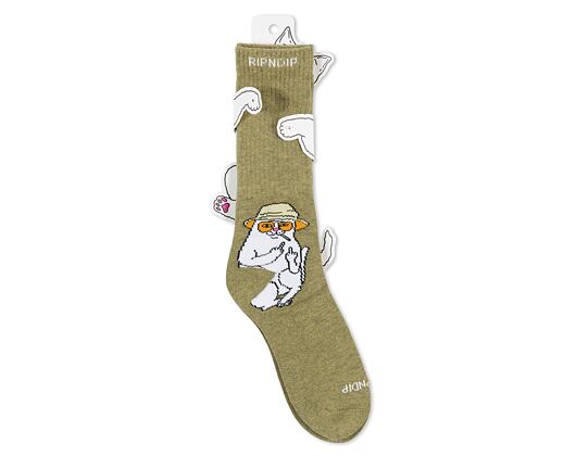 Ponožky Rip N Dip - Nermal S Thompson Socks - Heather Olive