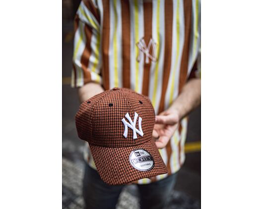 Kšiltovka New Era 9FORTY MLB Mens Houndstooth New York Yankees Brown