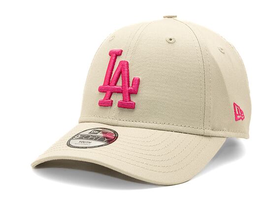 Dětská kšiltovka New Era 9FORTY Kids MLB League Essential Los Angeles Dodgers - Stone / Blush Pink