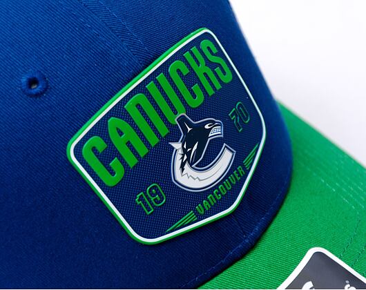 Kšiltovka Fanatics - Vancouver Canucks - A/CAP Structured Adjustable Meshback - Blue Cobalt/Kelly Gr