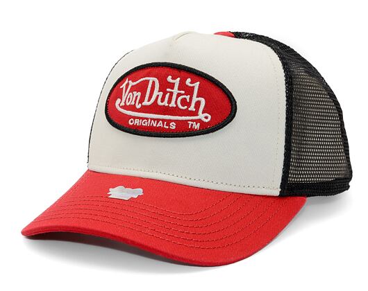 Kšiltovka Von Dutch - Trucker Boston - Cotton Twill White / Red