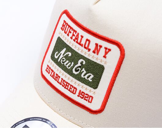 Kšiltovka New Era - Patch 9FORTY Trucker - Cream / New Olive