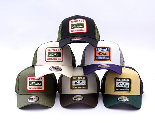 Kšiltovka New Era - Buffalo Patch 9FORTY Trucker - Black / New Olive