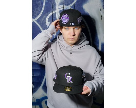 Kšiltovka New Era - MLB Image Drop - All Over Print 59FIFTY - Colorado Rockies - Black