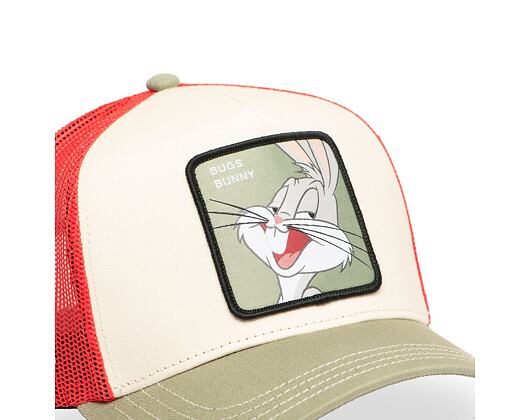 Kšiltovka Capslab - Trucker Looney Tunes - Bugs Bunny - Cream / Red