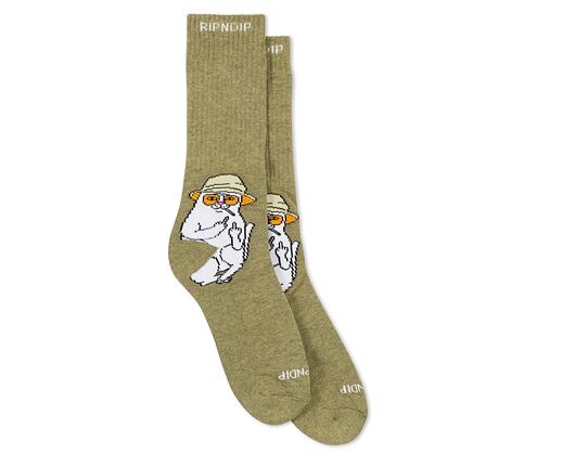 Ponožky Rip N Dip - Nermal S Thompson Socks - Heather Olive