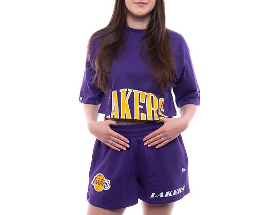 Dámské Triko New Era NBA Team Wordmark Crop Tee Los Angeles Lakers - Purple / Gold