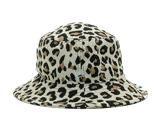 Dámský klobouk New Era - Adventure Bucket Leopard - Stone / Black